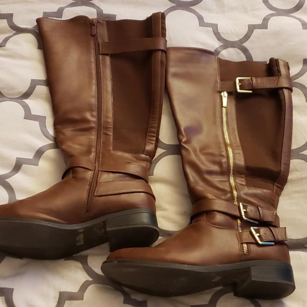 Torrid Knee-High Ext. Calf Riding Boots, Brown